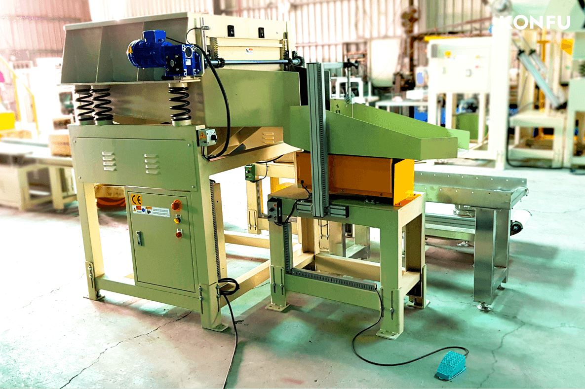A custom-designed industrial packing machine with a control panel for automated fastener packaging solutions.