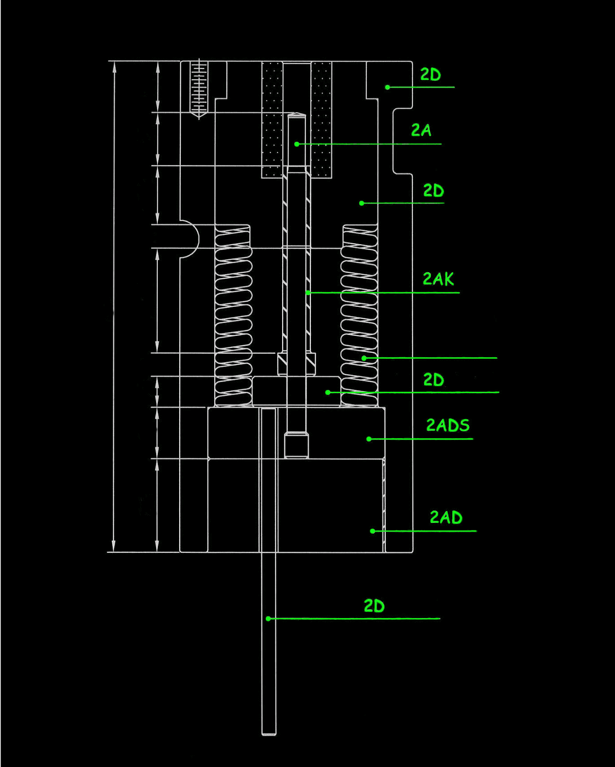Technical diagram of KONFU's redesigned combination die for stainless steel forging.